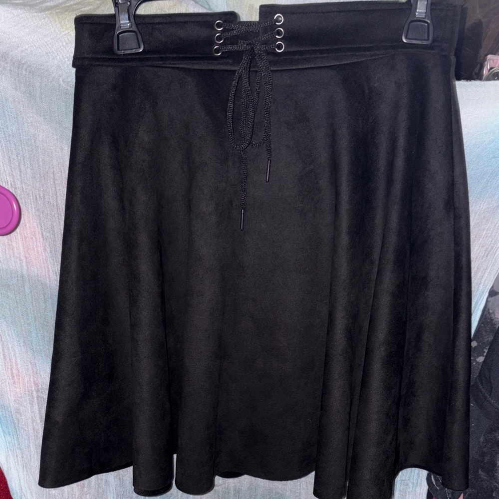 Stylish Black Lace-Up Women's Skater Skirt